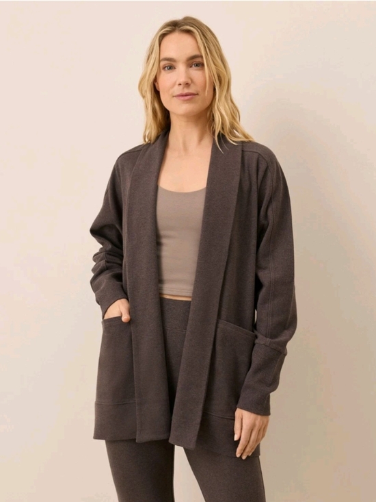 Pact Organic Sweaters - PACT Heather Brown Airplane Wrap & Pant SET